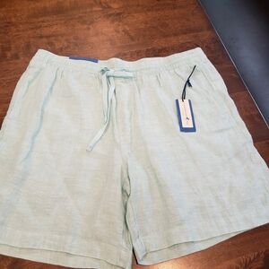 NWT Caribbean Joe Men's Sea Foam Green Linen Shorts XL